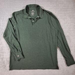 Mack Weldon Forest Green Long Sleeve Polo